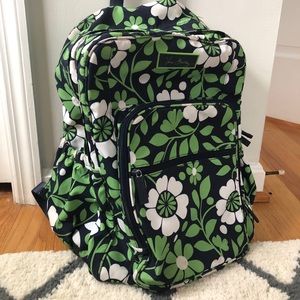 Green Floral Large Vera Bradley Backpack